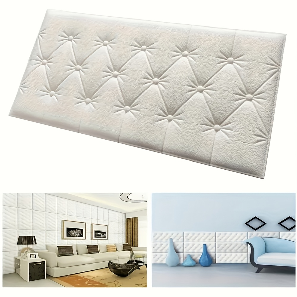 TEMU 6 Anti-collision Wall Panels With Tatami Mats | Surrounding The Bed, Soft Self-adhesive Cushions, Bedroom Decor, Home Renovation, , Minimalist