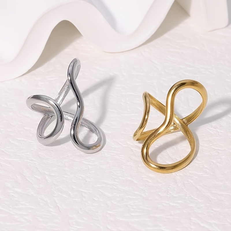 Bohemian Vintage Adjustable Asymmetrical Open Ring KC Golden Plated