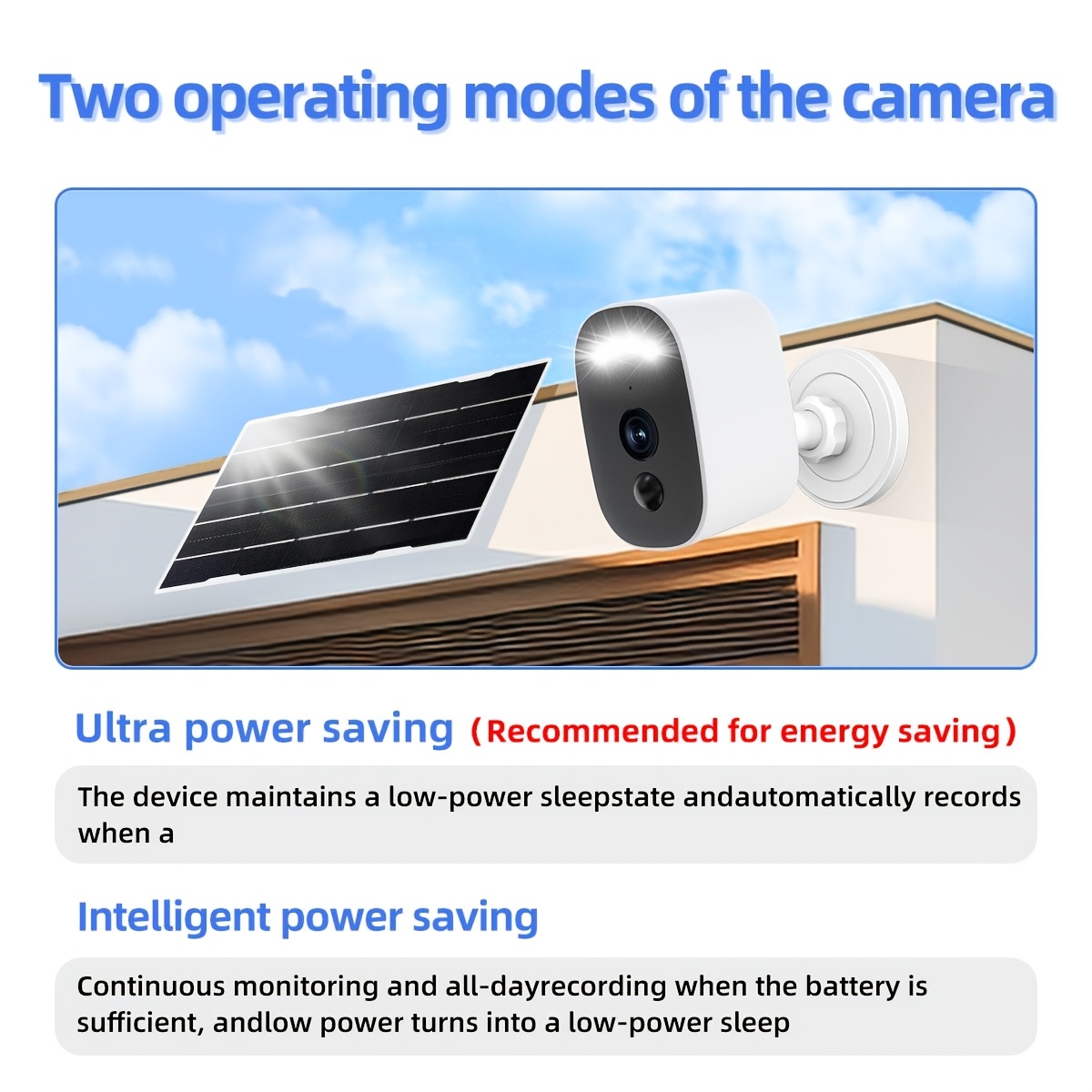 TEMU Jooan 3mp Solar Outdoor Wireless Monitoring Camera, Equipped With A 5200mah Large Capacity Battery, Supports 2.4g Wifi Connection, Equipped With