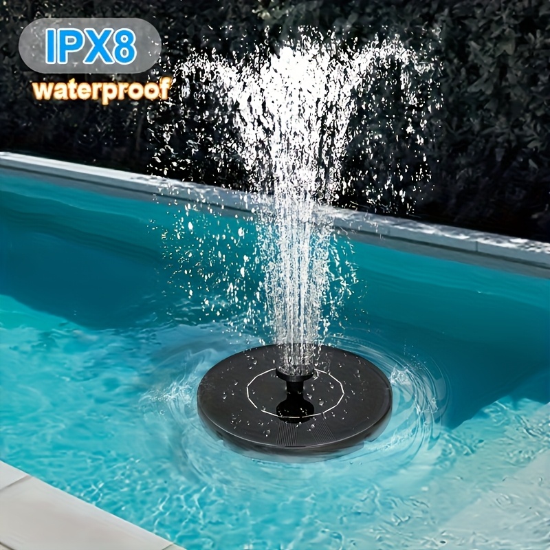 item picture 1pc solar floating fountain floating solar fountain garden water fountain pool pond decoration solar panel powered fountain for garden   pool fish tank aquarium and outdoor four anti collision strips