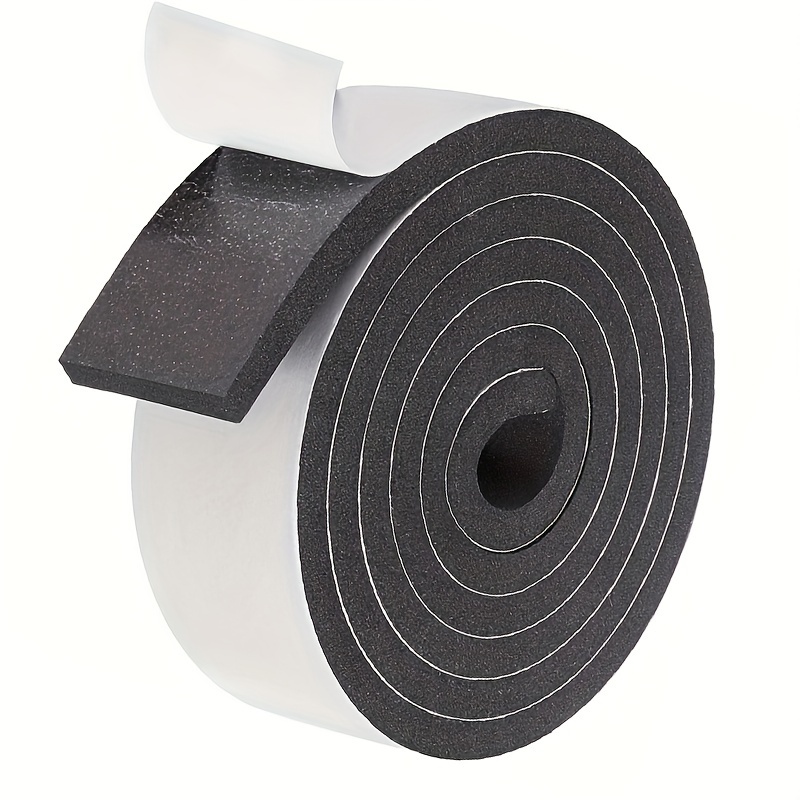 

High-density Foam Tape With Adhesive - 1 Roll Weather Stripping For Doors And Windows, Black Neoprene Rubber Seal For Insulation And Draft , 2 Inch Wide X 0.39 Inch Thick X 59 Inch Long