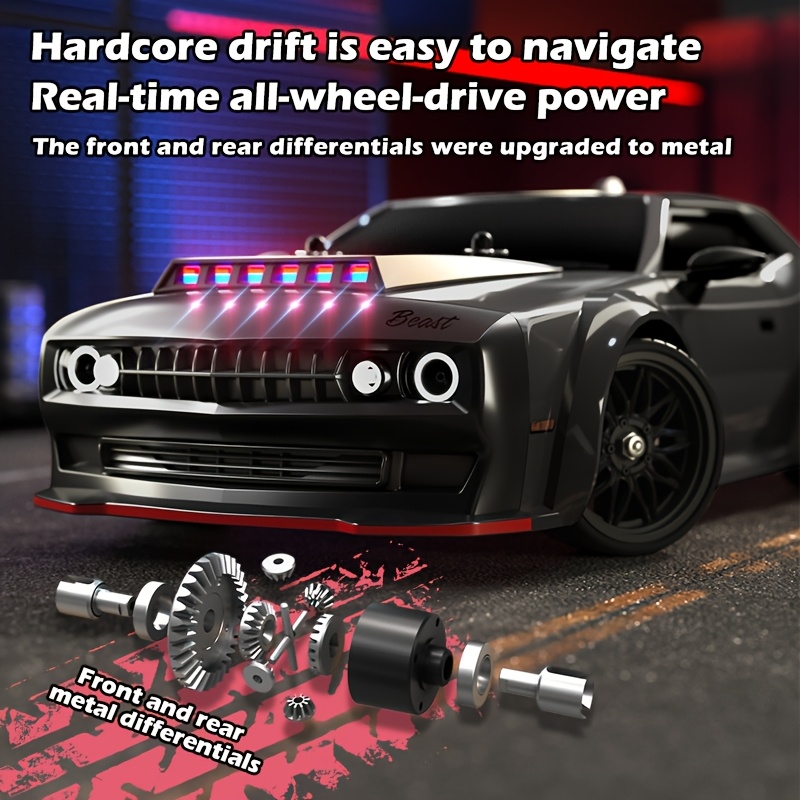 1:16 RC Car 45+MPH High-Speed, Full Proportional Throttle/Steering, Spring Suspension, Emergency Brake & Reverse, 30 Min Runtime, Charge Protection, Drift Racing, Off-Road Gifts for Adults