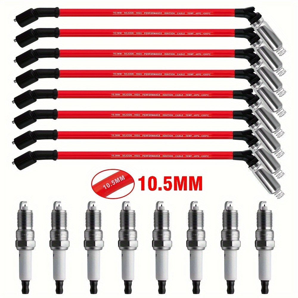 TEMU 8x Spark Plugs And 8x Wires Set For 4.8l 5.3l 6.0l V8