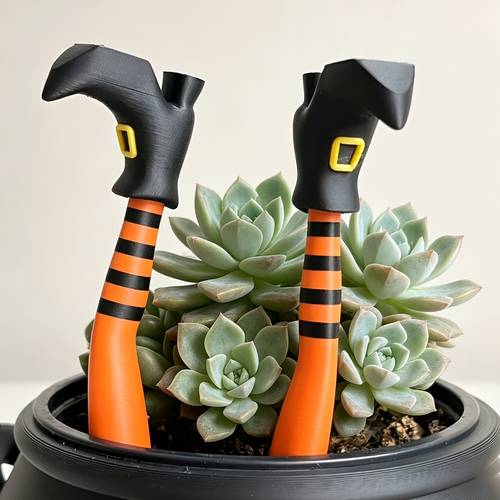 2pcs evil witch leg flowerpot decoration witch leg plant or cake placard garden halloween witch decoration plant holder flowerpot accessories