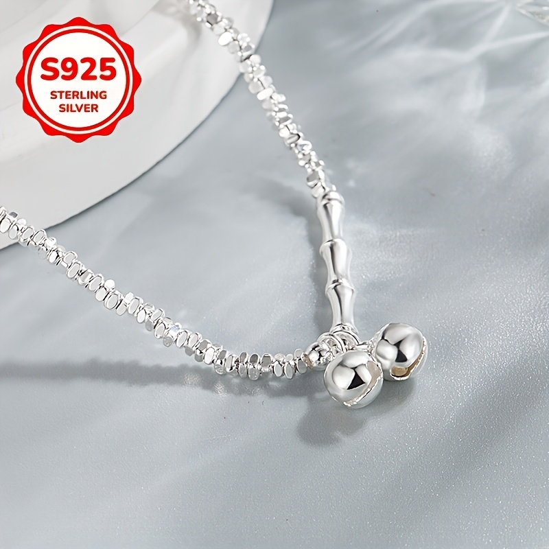 925 Sterling Silver Irregular Broken Bell Beaded Bracelet
