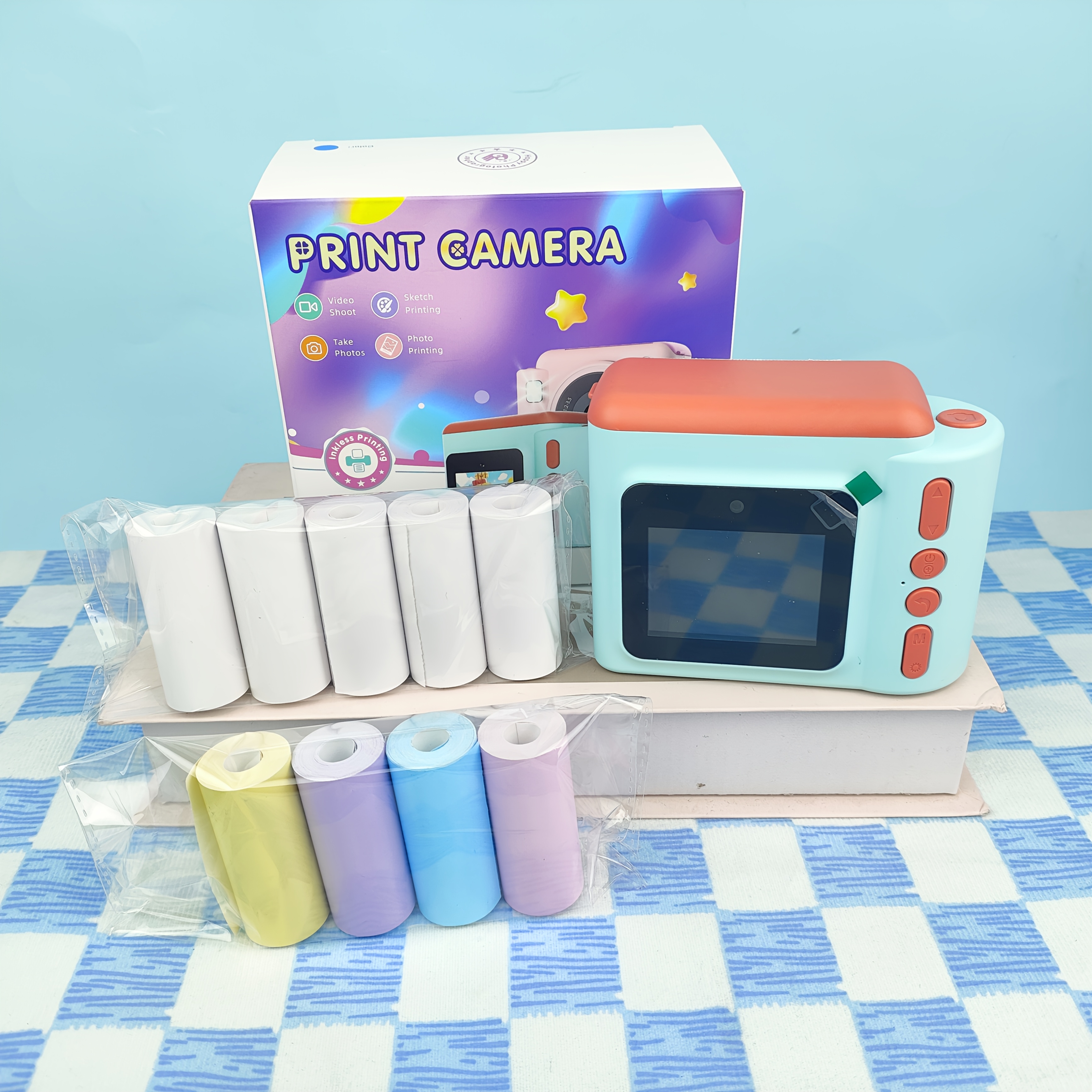 Image of This Instant Photo And Video Printing Digital Camera With 9 Rolls Of Photo Paper And Is An Ideal Gift For Holidays And Birthdays. Perfect For Travel And .