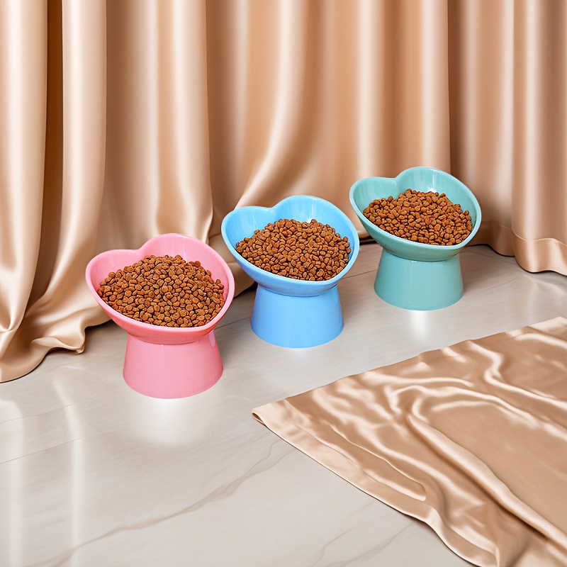 heart shaped elevated pet bowls for cats small dogs raised neck anti tip design spill proof feeding solution with plastic base   style pet dining accessories pet bowls for   pet feeding elegant   durable pet bowls Product details 6