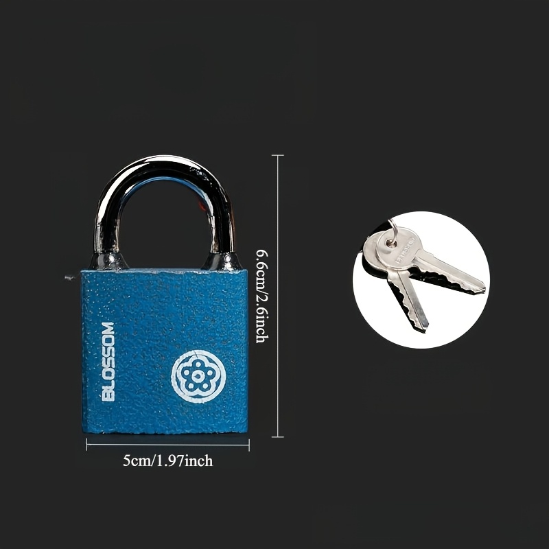 1 Set Waterproof Outdoor Padlocks, Weather-resistant Blue Metal Locks With Pure , Anti-rust Padlock Set For Storage, Warehouse, Cabinets