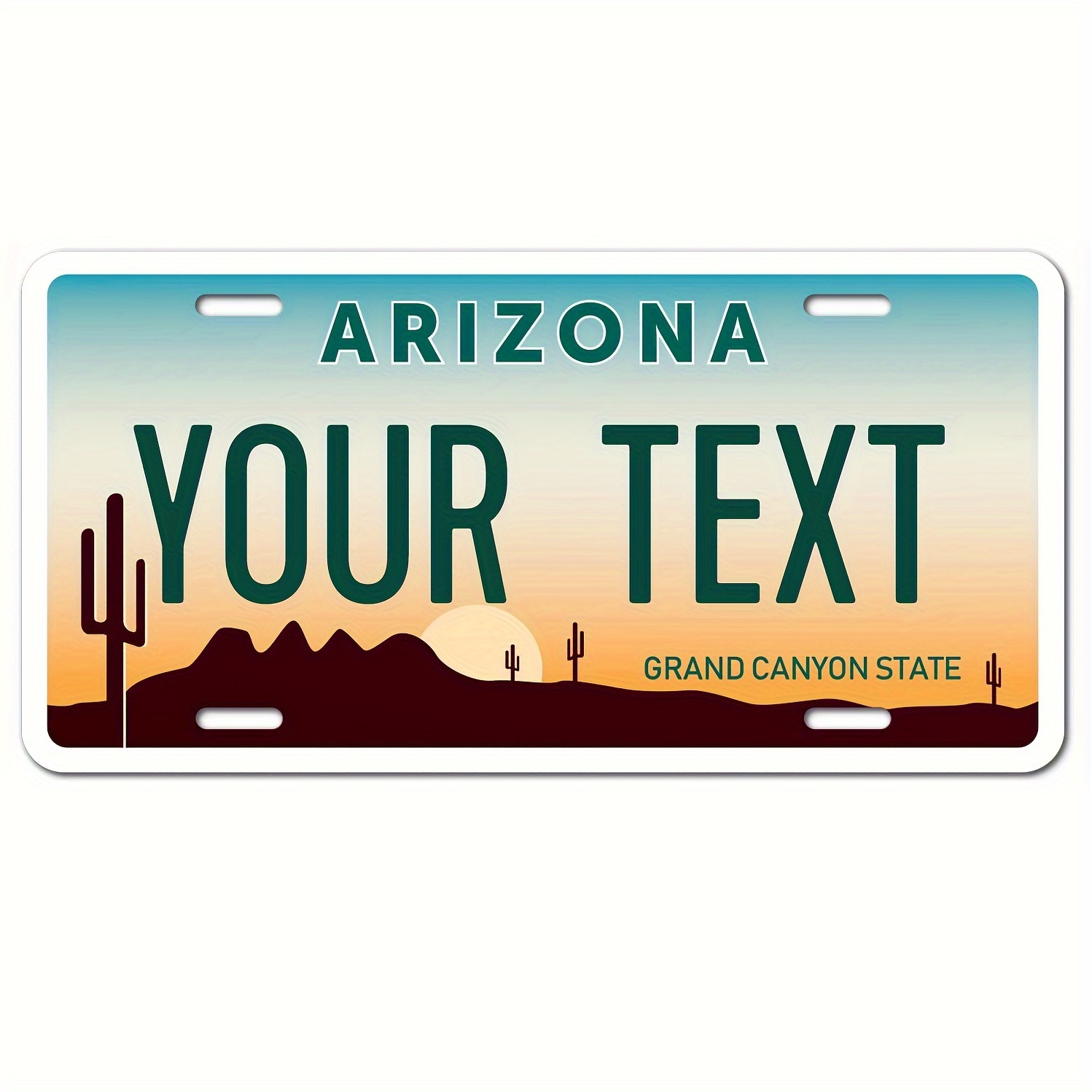 

Customizable Arizona License Plate, Art , Personalized Text Aluminum Sign, 12x6 Inch, Waterproof & Fade-resistant, With Wall Hanging For Home Decor, Multipurpose Use Without Electricity