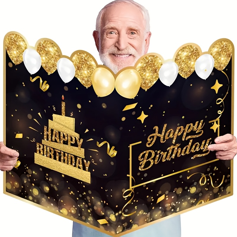 

de Vœux d'Anniversaire 21.89in x 15.75in - Personnalisable avec Messages Personnels, pour Toute Surprise de Fête d'Anniversaire, 1pc