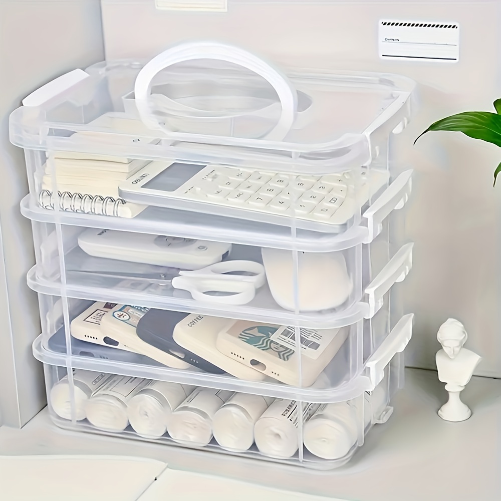 1pc storage organizer storage box sorting box for small particle parts compartments drawer large stackable clear plastic desk organizer with lid   storage for home office   and office supplies