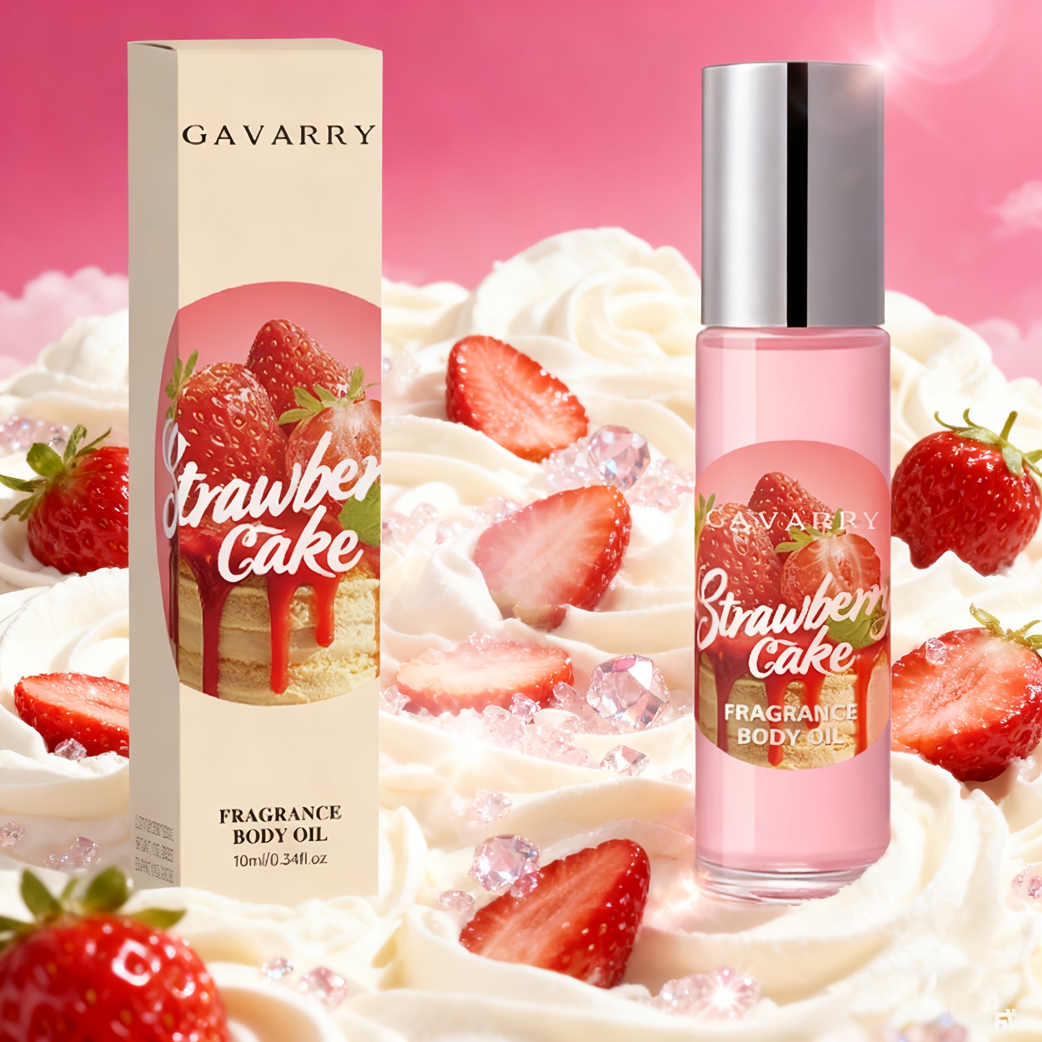 womens strawberry cake scented perfume long   floral scented feminine pheromone fruity sweet   fragrance alcohol free rollerball perfume with   lemon coconut   and oil notes