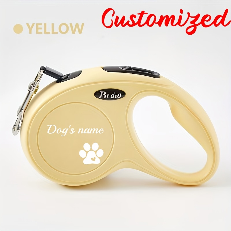 Personalized Paw Print Pattern Automatic Retractable Leash, 3m Length