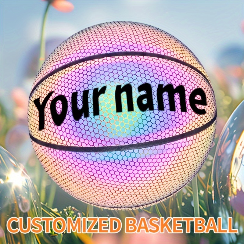 

1pc Customized Reflective Basketball With Personalized Engraving - Leather, Adult Size, Ideal For Valentine's Day, Thanksgiving, Christmas, Halloween, New Year's, Anniversary & Birthday Gifts