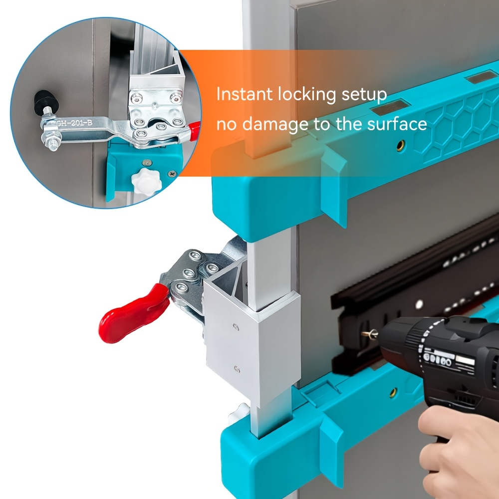 Allsome Drawer Rail Installation Toggle Clamp, Cabinet Hardware Magnetic Arm, Improved Adjustable Precision Cabinet Drawer Jig Tool