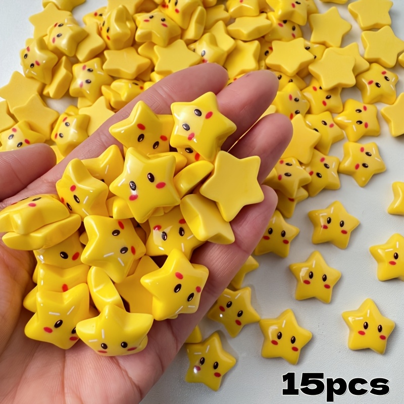 TEMU 15/40pcs Star-shaped Resin Accessories, Suitable For , Necklaces, Hair Accessories, And Other Handmade Crafts. For Star Lovers