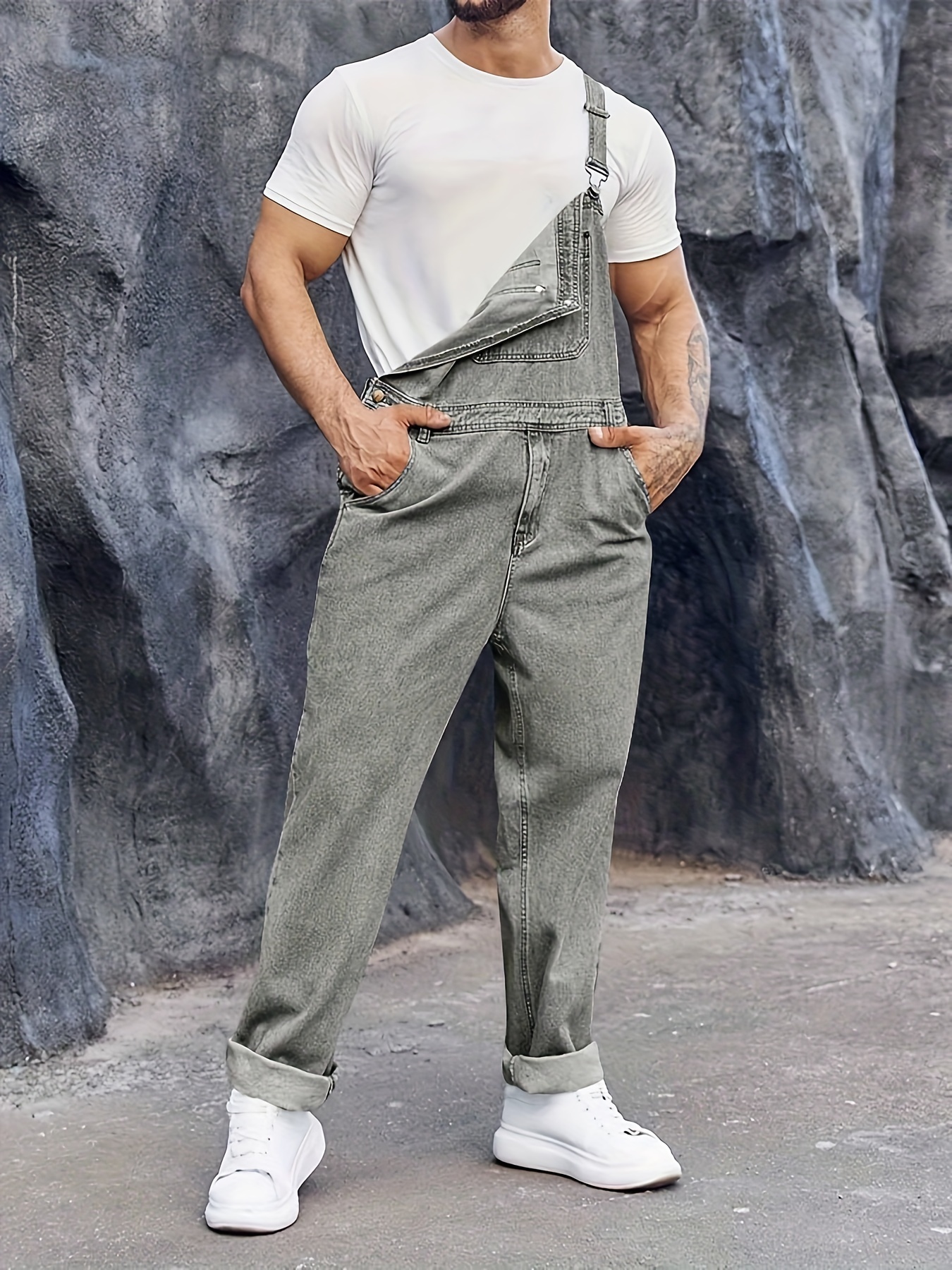 Mens Overalls Denim Overalls Suspenders Jumpsuit Pants *'s Denim