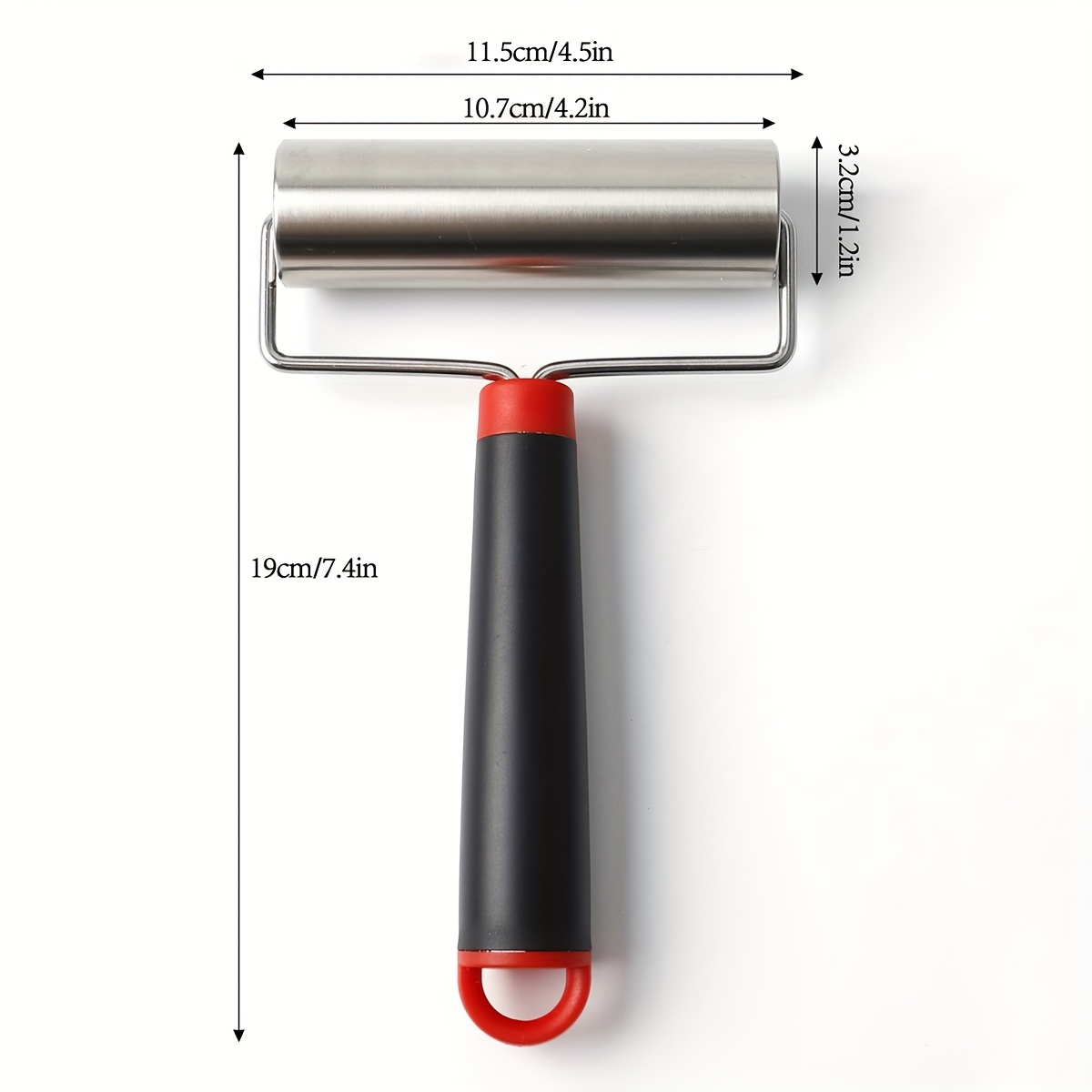 TEMU 1pc Stainless Steel Rolling Pin - Multifunctional T-shaped Baking And Dumpling Skin Cylinder Roller, Suitable For Kitchen And Restaurant Use,