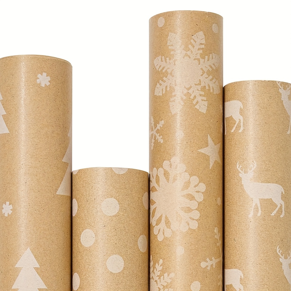 

Vintage Christmas Paper Roll - 17" X 118" | Reindeer, Tree, Polka Dot & Designs | Gift Wrapping & Crafts, Leather, Styles