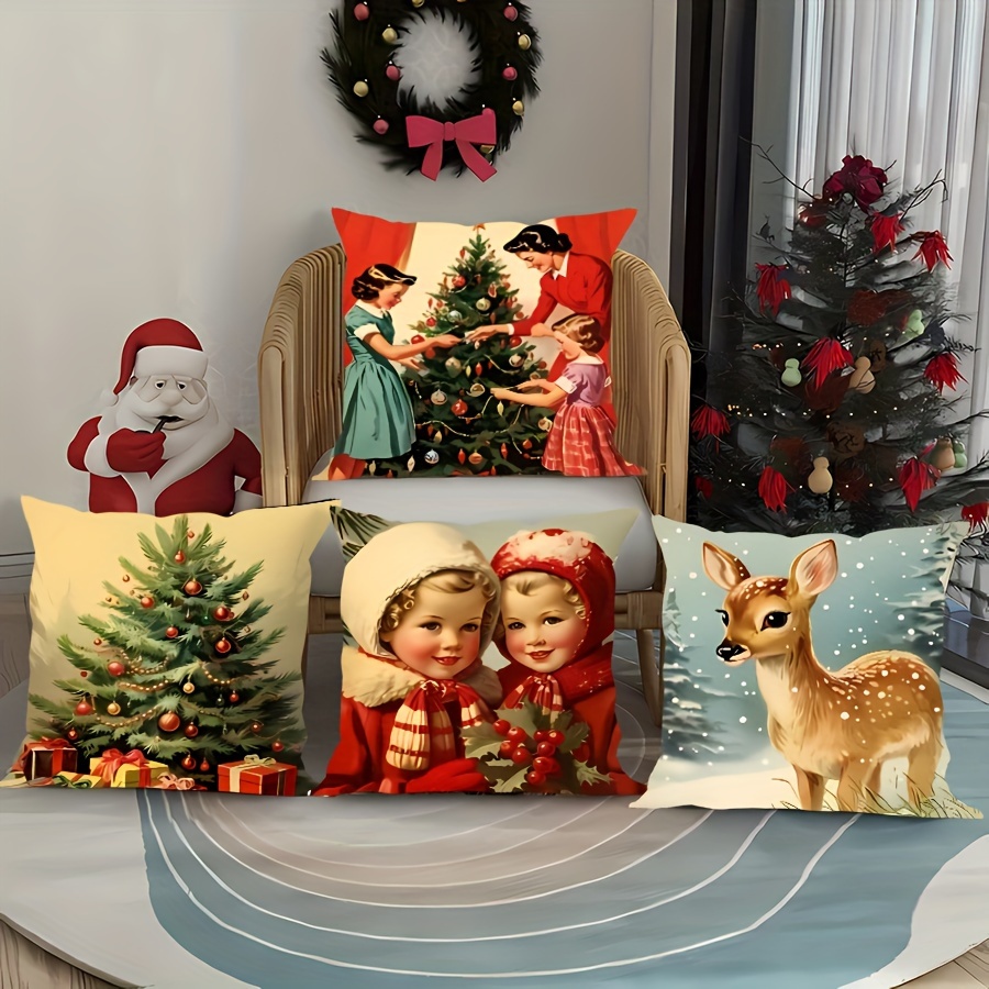 

4- Christmas And Set, , - Printed, , , Decorative For Sofa - 100% Polyester Inserts