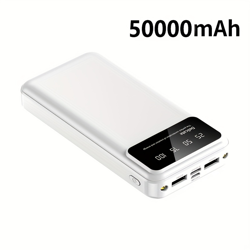 TEMU 50000mah Portable Large-capacity Mobile Power Bank, Suitable For Fast Charging Of Mobile Phones/android Electronic Devices, Led