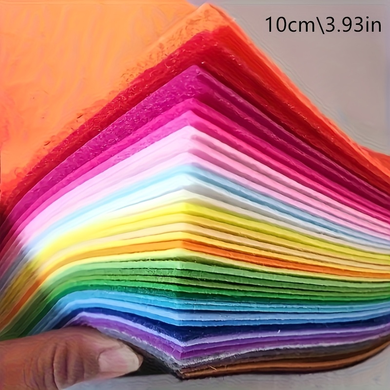 E-shop 40 Stück lebendige Filzstoffe - 1 mm dick, bunte Farben, ideal für DIY-Bastelprojekte Näharbeiten, nicht gewebtes Handwerk-Webmaterial, 10 cm