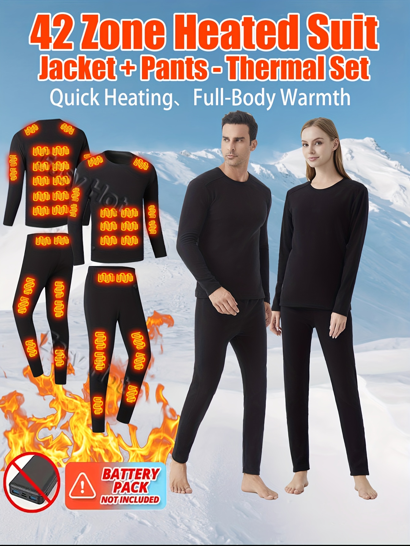 Pantalon De Ski Homme Collant Homme YUSHOW Lot De 2 Sous-vêtements Longs Pour Homme - Thermique Lot Calecon Homme Collant Homme Hiver