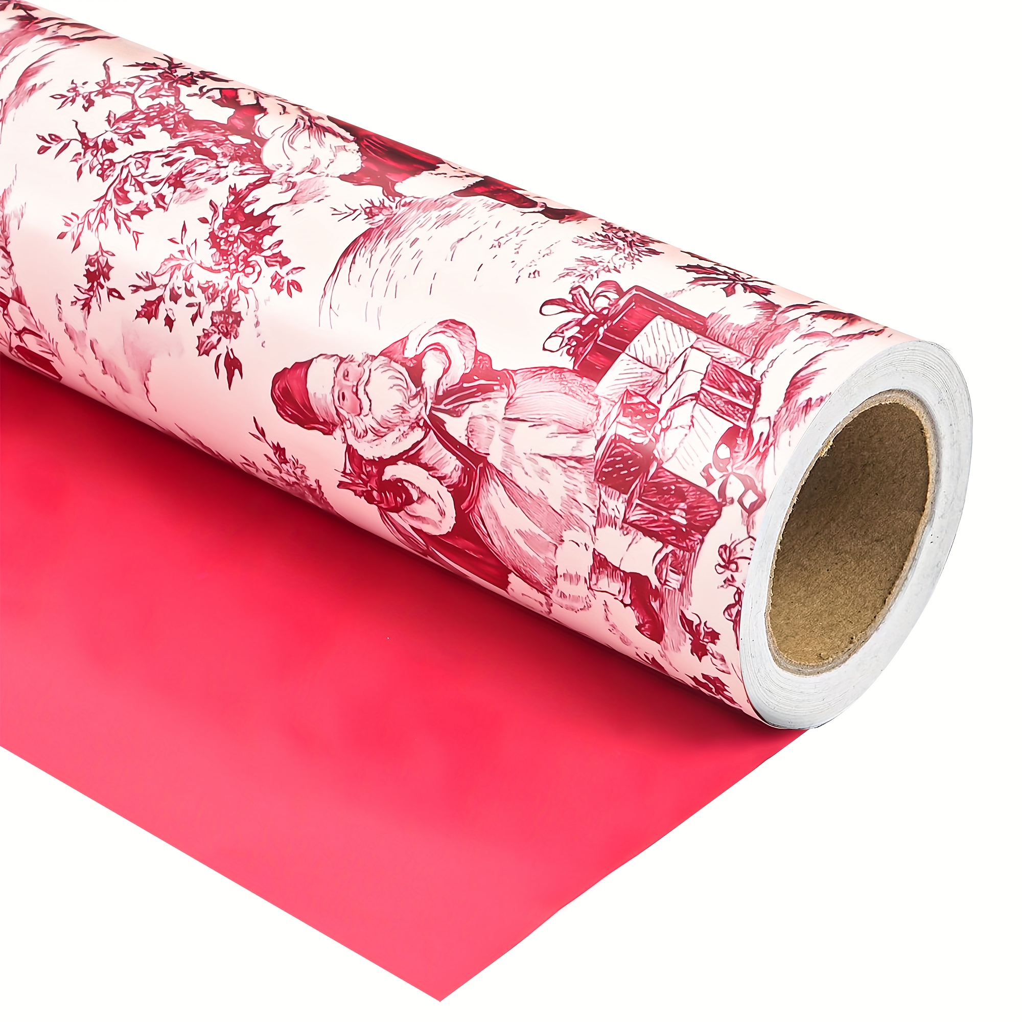 Image of Jumbo Toile Christmas Wrapping Paper Rolls - 6 Rolls Gift Wrapping Paper For Christmas Decoration 17.5 X 40 Inches Per Roll (6 Roll)