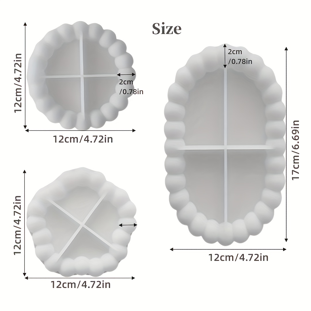 E-shop 3er-Pack Silikonform-Schale, Silikonform-Untersetzer, Silikonformen Gießform-Schale, Epoxidharz-Formen für Betongussform, für Untersetzer,