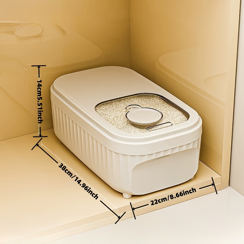 square food storage container with magnetic lid moisture and insect proof durable bpa free pet plastic hand   rice dispenser suitable for refrigerator kitchen organization Product details 1