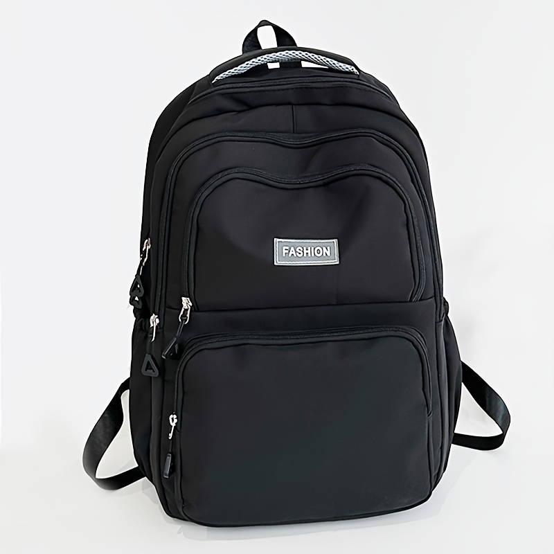 Image of Stylish Solid Color Backpack For High School Girls - Large Capacity And Multiple Pockets - Suitable For Daily Use By Young Students., For Teenager
