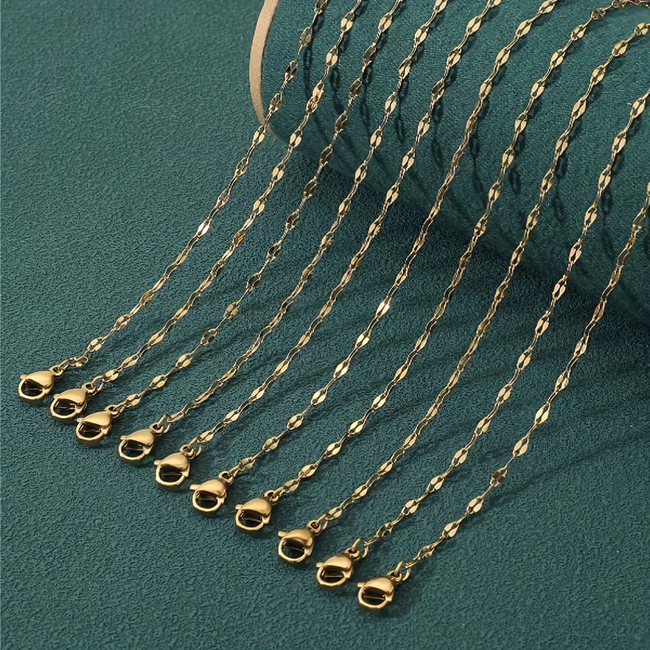 10pcs Women' Steel Chain Lip Chain 40+5cm Women's -colored