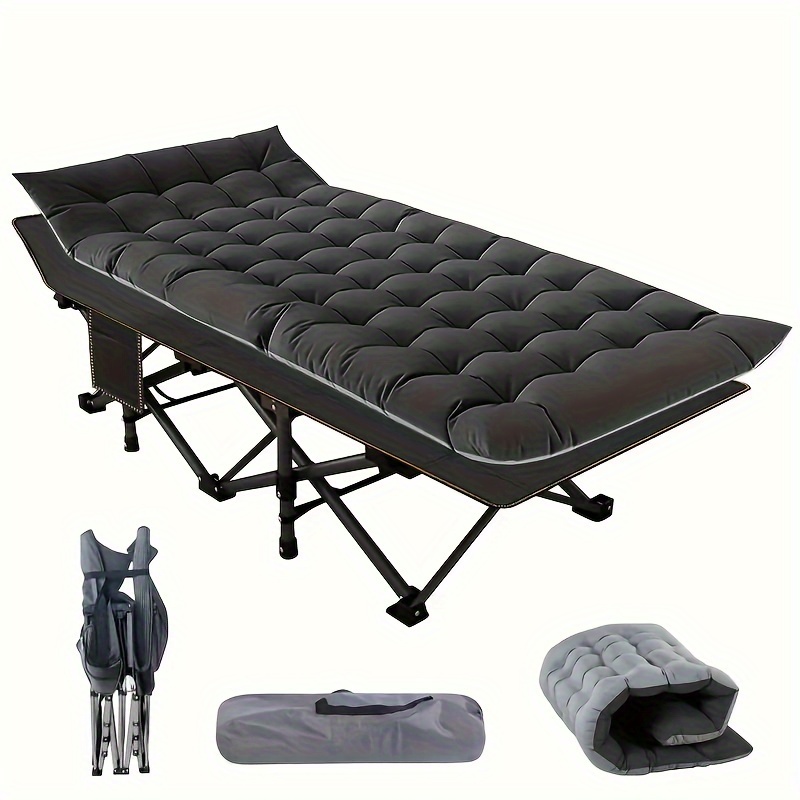 

75" Heavy Duty Folding Bed Camping Cot, Portable Folding Guest Bed, Heavy Duty Sleeping Bed Cot, Camping Bed Cot With Carry Bag, Gifts