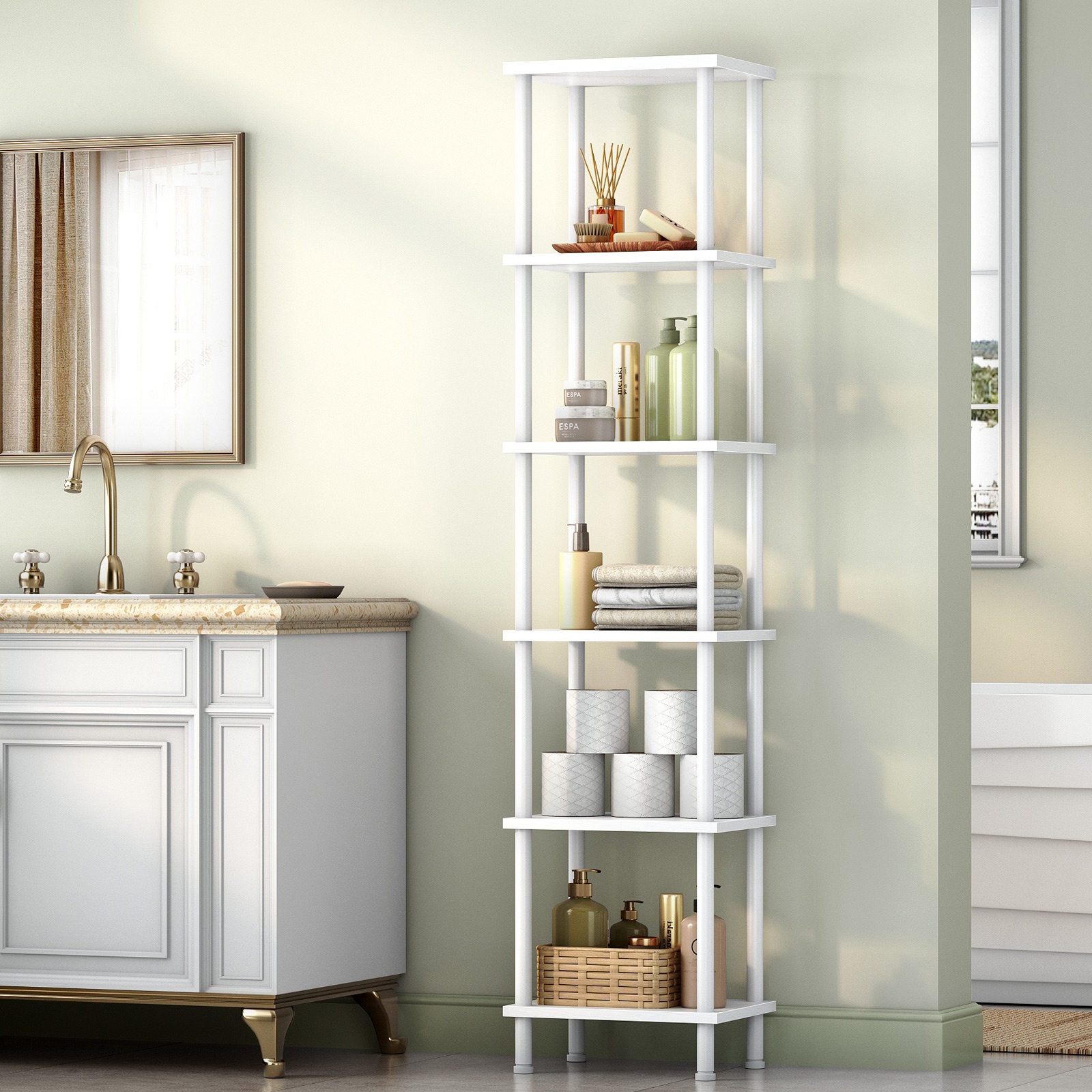 TEMU Practical Storage Rack, Partition Rack, Narrow Corner Rack, Bracket, Industrial Rack, , Office Rack, Suitable For Multiple Such As Living Room,