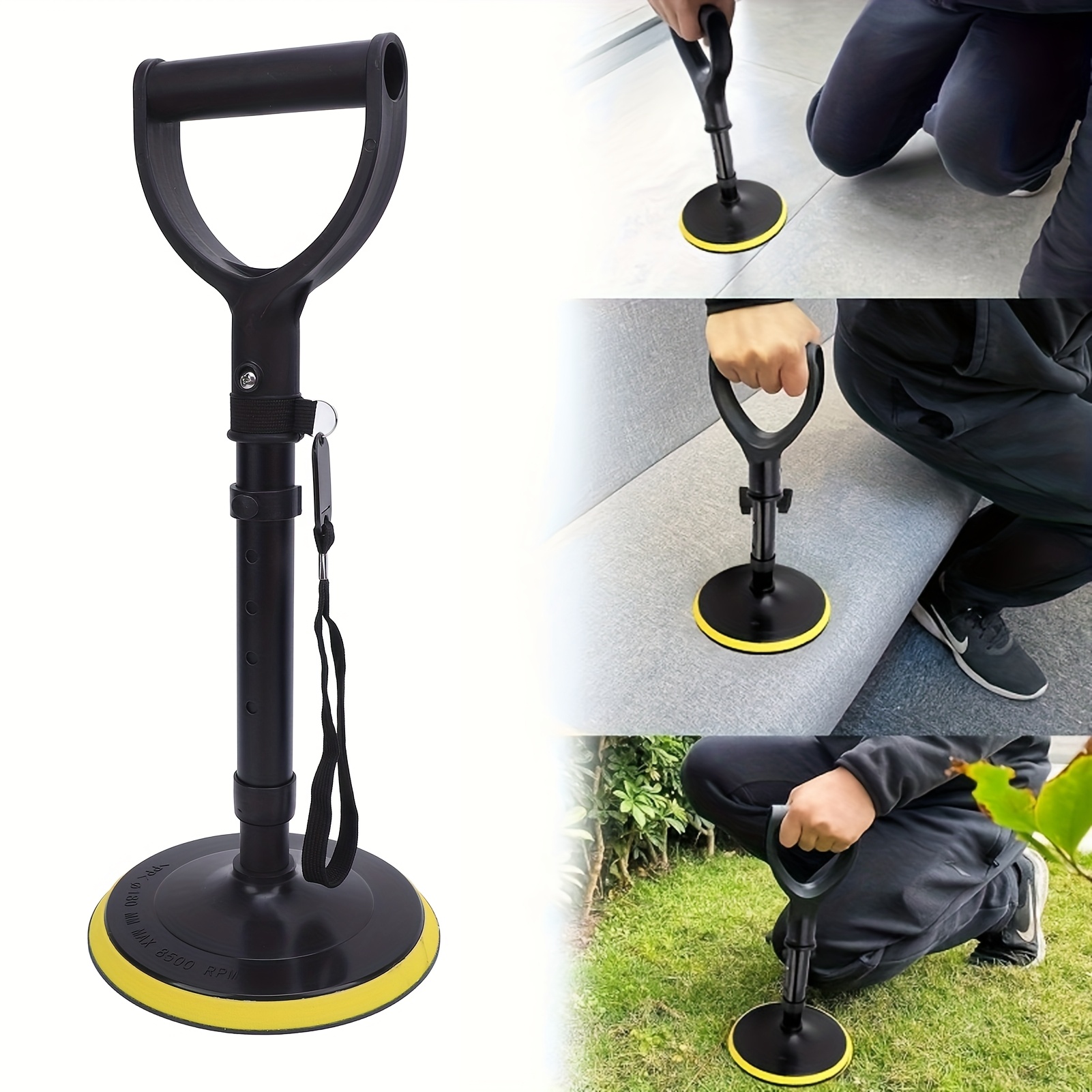 

Adjustable Portable Walking Aid, Elderly Mobility Stand Assist, Metal & Plastic, Balance Support Tool For Seniors