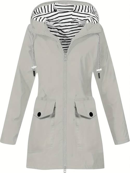 womens jacket hooded lightweight outdoor long hooded windbreaker