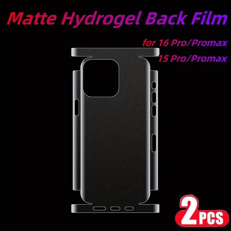 

Premium Matte Hydrogel Back Film For Pro Max / Max - Full Coverage, Self- Resistance, With Tpu Material, Compatible With 16 Pro//pro Max