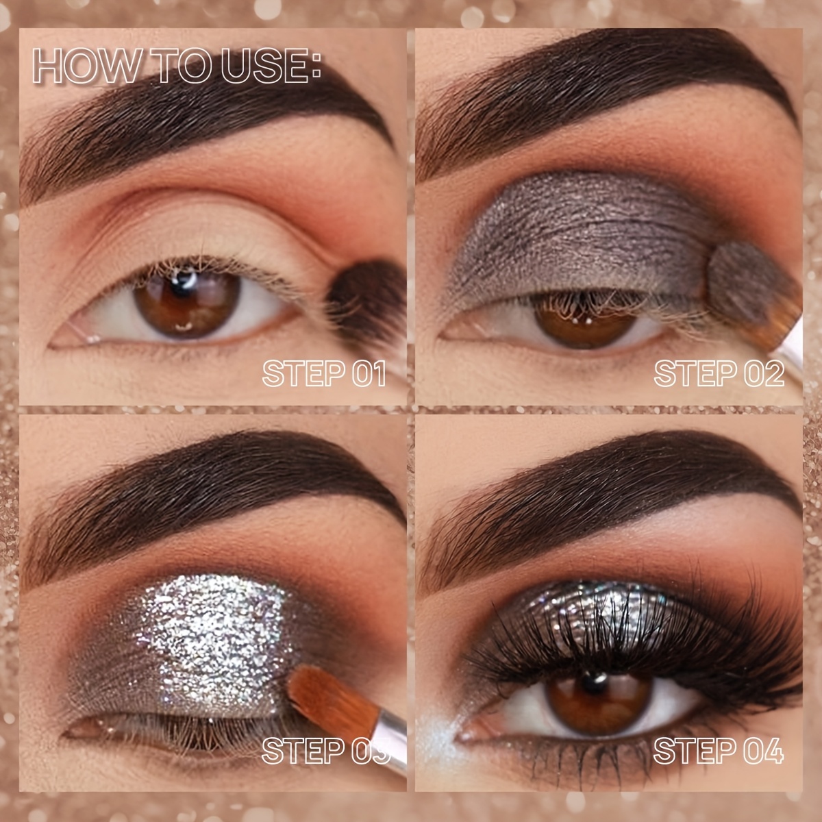 PECOLOVERS Radiant Glow Sparkling Monochrome Highlighter Eyeshadow - Mashed Potato Texture, Eye-Brightening Pearly Glitter Finish, Metallic Shimmer for Dramatic Makeup Looks, PECOLOVERS