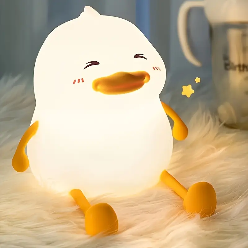 adorable fatty duck tap lamp usb rechargeable adjustable brightness night light with cute cartoon glow for bedroom decor creative birthday gift for home office duck decor design durable plastic Product details 3