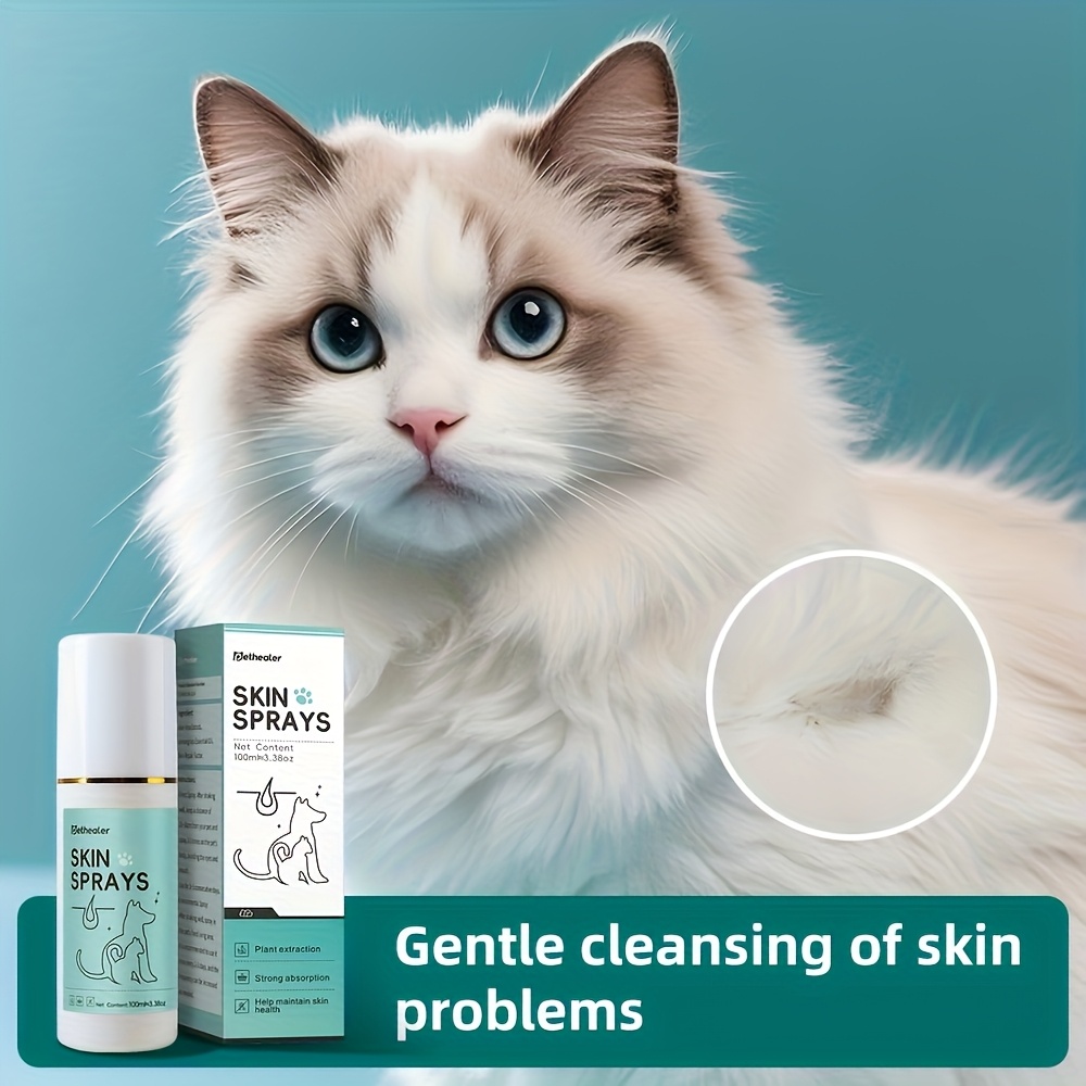 TEMU 3.38oz/bottle, Pethealer Pet Skin Spray, Cat Gentle Ingredients To Care For Cat And Dog Skin.