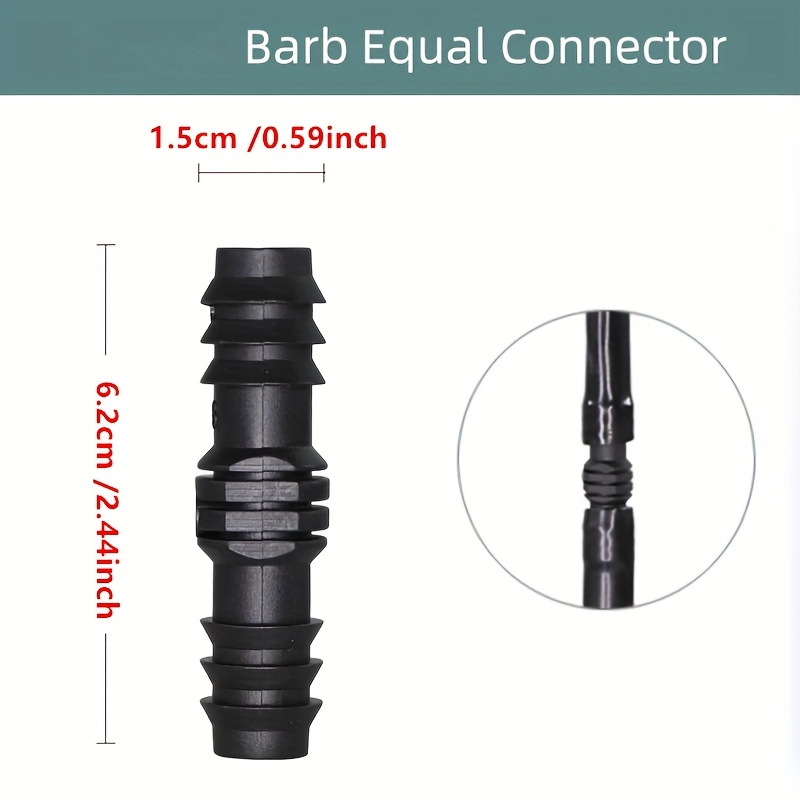 Image of 14pcs 16mm Barbed Straight Connector Garden Micro Drip Watering Fitting Sprinklers Irrigation System For 1/2inch Hose Join Fittings
