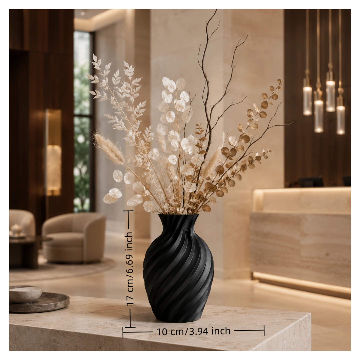 TEMU 1pc 3d Printed Dried Flower Decorative Vase, A Great /hotel/home Accessory Ornament, Ideal For Christmas, Thanksgiving, Halloween, And Other