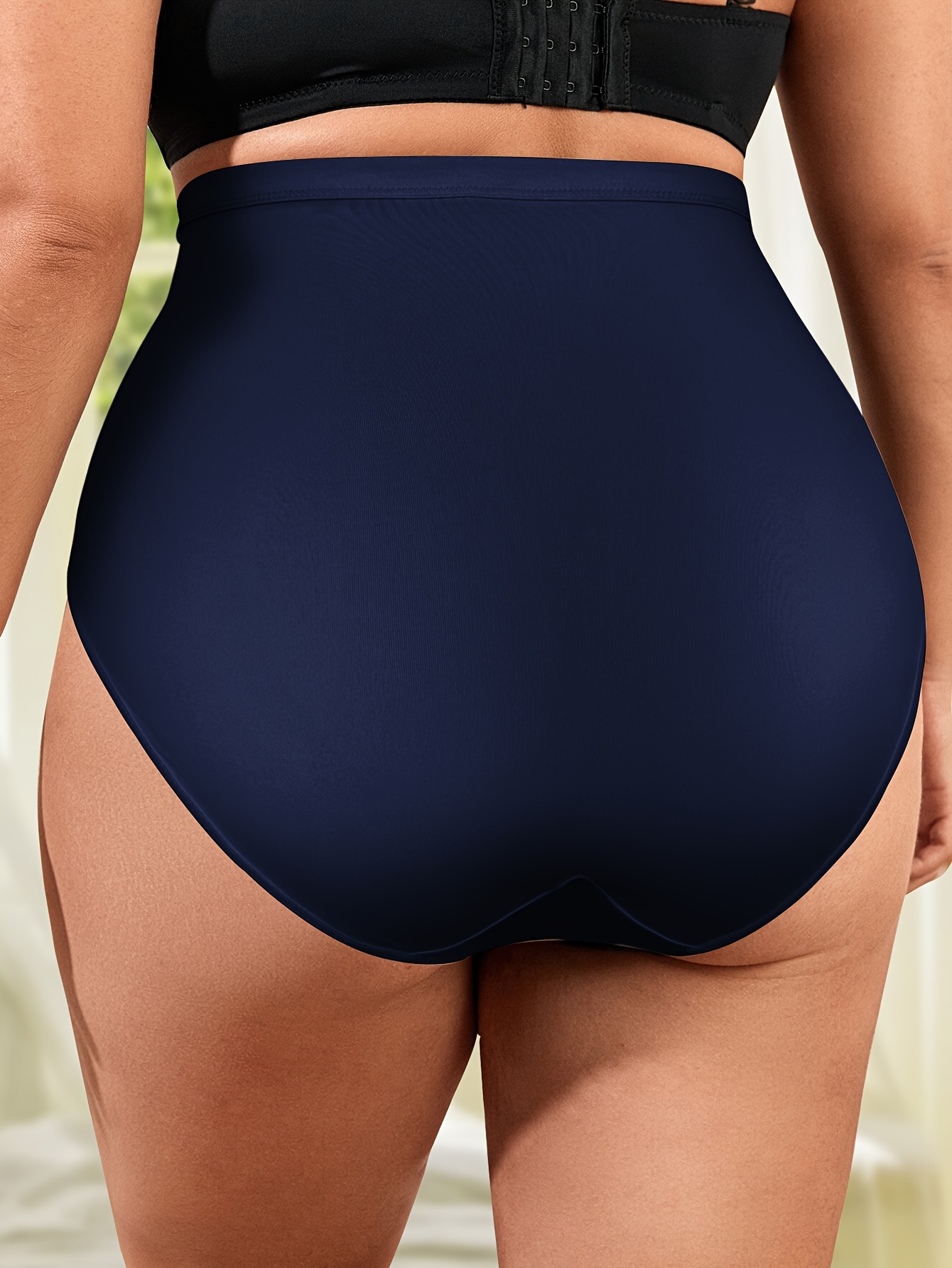 1pc Plus Size High-Waist Tummy Control Women's Underwear - Breathable Mesh, Cross-Compression Design, Seamless Briefs for Butt Lifting and Slimming Waist Reduction, Elegant Purple, Tummy Control Shapewear