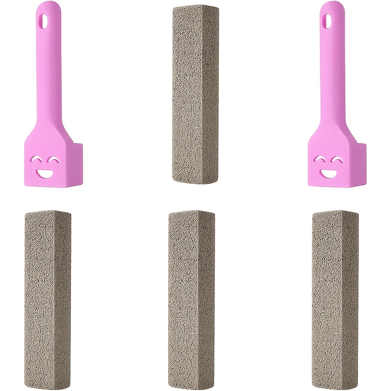 Image of 6pcs Pumice Stone For Toilet, Toilet Pumice Cleaning Stone With 2 Handles, Replaceable Toilet For Cleaning Supplies, For Toilet Bathroom Kitchen Swimming Pool
