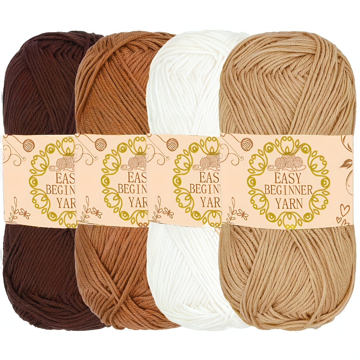 TEMU Lot de 4 de fil 100 % acrylique à , et confortable, chaque pelote 50 , parfait pour vos de crochet et de , et fait un cadeau