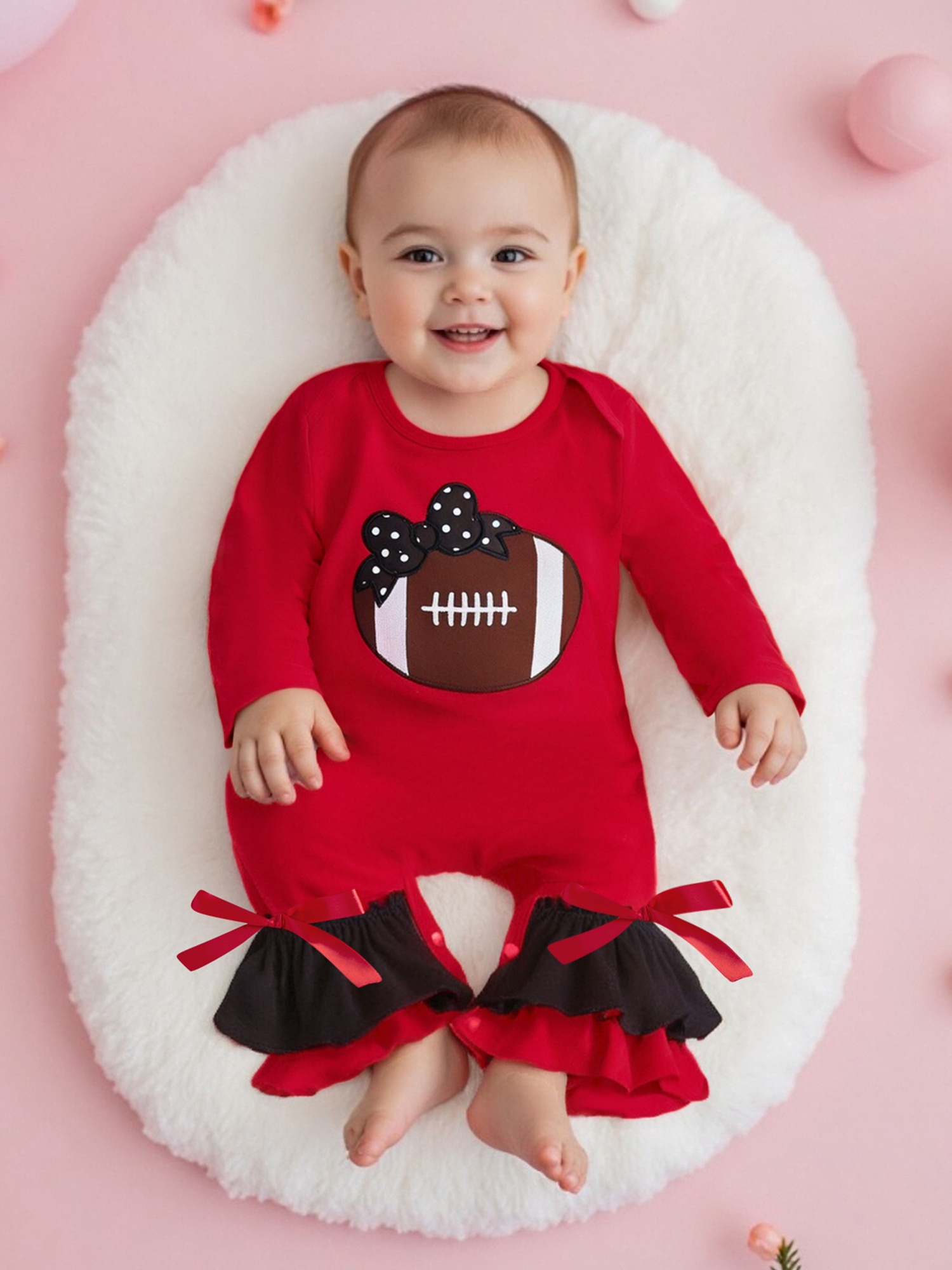 baby girl football outfits summer overalls sleeveless Temu