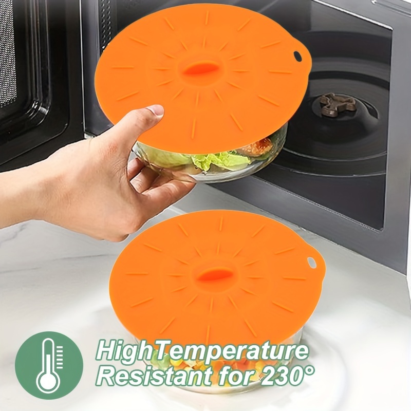 5 piece set of reusable silicone microwave lid covers   sizes suitable for bowls cups plates pots pans microwave splatter covers stovetop oven fridge and freezer bpa free details 3