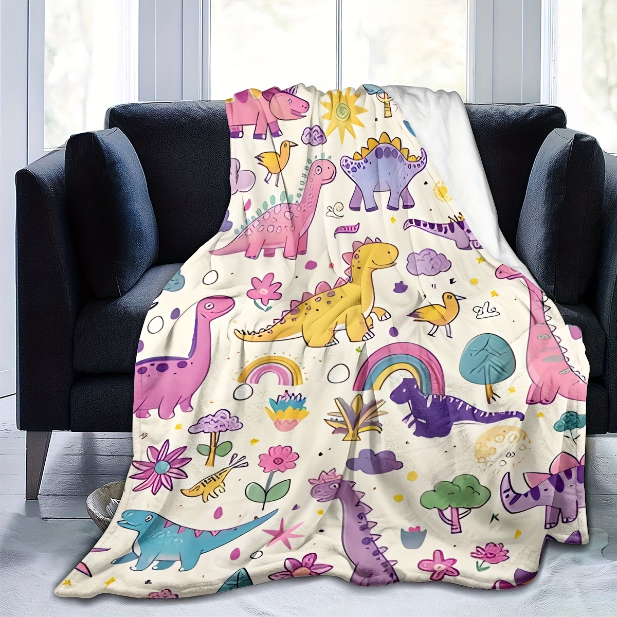 Cartoon Dinosaur Fleece Blanket