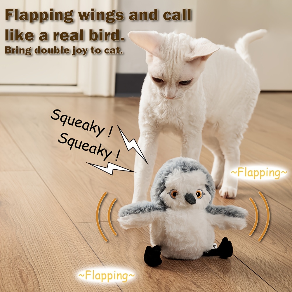 

Qeils Plush Cat Toy, Touch Activated, Interactive Pet Toy For All , Flapping Bird Exercise Toy