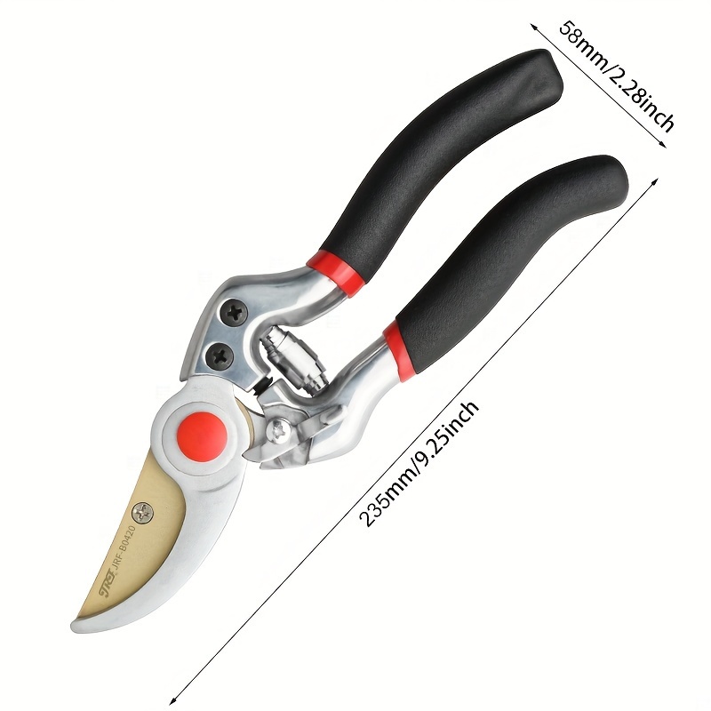 Jrf Heavy-duty Bypass Pruning Shears - , High Carbon Steel With Soft Cushion Grip Handle For Gardening & Camping